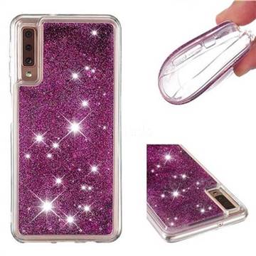 Dynamic Liquid Glitter Quicksand Sequins TPU Phone Case for Samsung Galaxy A7 (2018) A750 - Purple