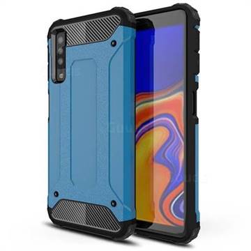 King Kong Armor Premium Shockproof Dual Layer Rugged Hard Cover for Samsung Galaxy A7 (2018) A750 - Sky Blue