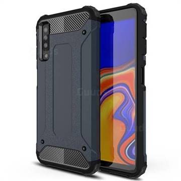King Kong Armor Premium Shockproof Dual Layer Rugged Hard Cover for Samsung Galaxy A7 (2018) A750 - Navy