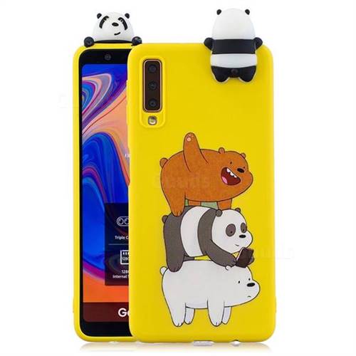 Striped Bear Soft 3D Climbing Doll Soft Case for Samsung Galaxy A7 (2018) A750