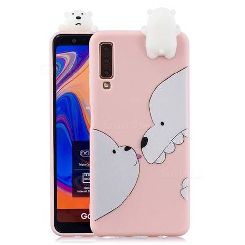 Big White Bear Soft 3D Climbing Doll Soft Case for Samsung Galaxy A7 (2018) A750