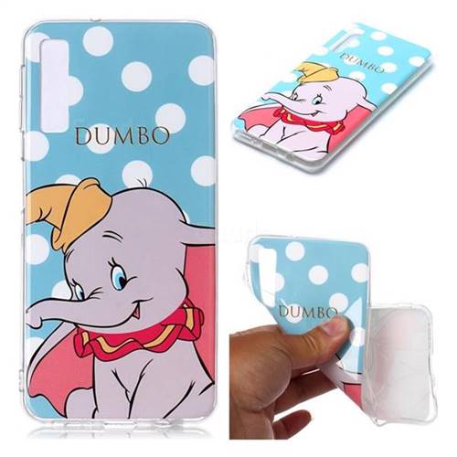 Dumbo Elephant Soft TPU Cell Phone Back Cover for Samsung Galaxy A7 (2018) A750