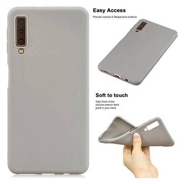 Soft Matte Silicone Phone Cover for Samsung Galaxy A7 (2018) A750 - Gray