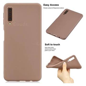 Soft Matte Silicone Phone Cover for Samsung Galaxy A7 (2018) A750 - Khaki