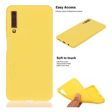 Soft Matte Silicone Phone Cover for Samsung Galaxy A7 (2018) A750 - Yellow