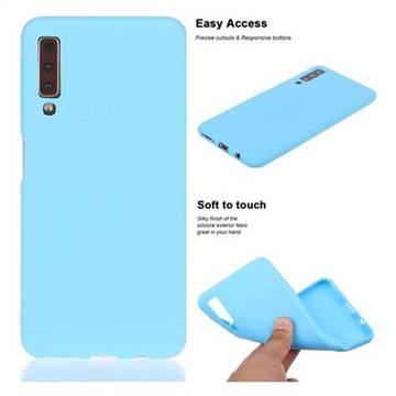 Soft Matte Silicone Phone Cover for Samsung Galaxy A7 (2018) A750 - Sky Blue