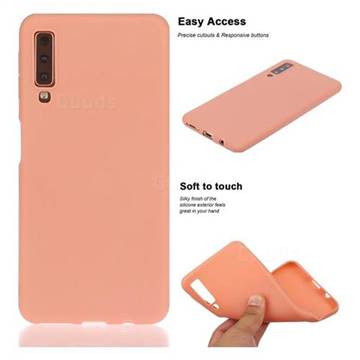 Soft Matte Silicone Phone Cover for Samsung Galaxy A7 (2018) A750 - Coral Orange