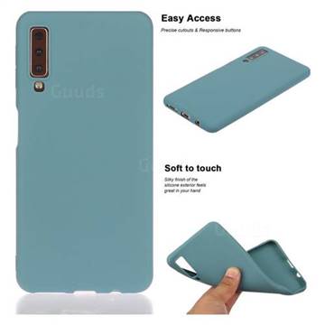 Soft Matte Silicone Phone Cover for Samsung Galaxy A7 (2018) A750 - Lake Blue