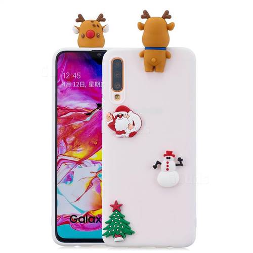 White Elk Christmas Xmax Soft 3D Silicone Case for Samsung Galaxy A7 (2018) A750