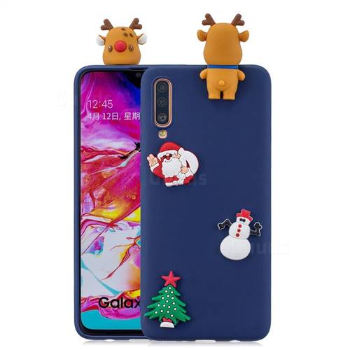 Navy Elk Christmas Xmax Soft 3D Silicone Case for Samsung Galaxy A7 (2018) A750