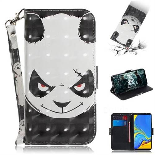 Angry Bear 3D Painted Leather Wallet Phone Case for Samsung Galaxy A7 (2018)