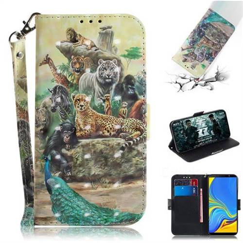 Beast Zoo 3D Painted Leather Wallet Phone Case for Samsung Galaxy A7 (2018)