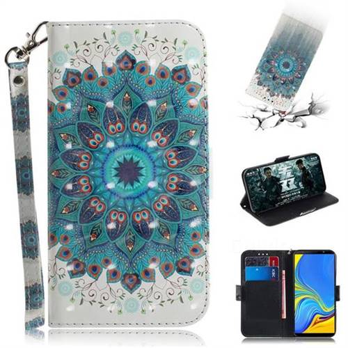 Peacock Mandala 3D Painted Leather Wallet Phone Case for Samsung Galaxy A7 (2018)