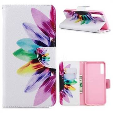 Seven-color Flowers Leather Wallet Case for Samsung Galaxy A7 (2018)