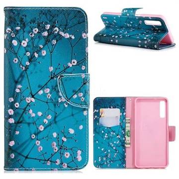 Blue Plum Leather Wallet Case for Samsung Galaxy A7 (2018)
