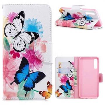 Vivid Flying Butterflies Leather Wallet Case for Samsung Galaxy A7 (2018)