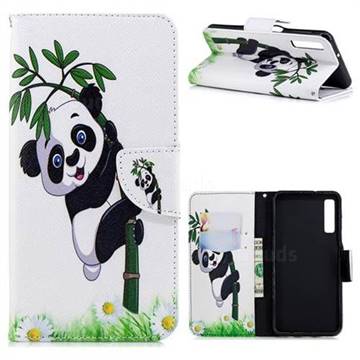 Bamboo Panda Leather Wallet Case for Samsung Galaxy A7 (2018)