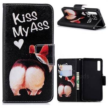 Lovely Pig Ass Leather Wallet Case for Samsung Galaxy A7 (2018)
