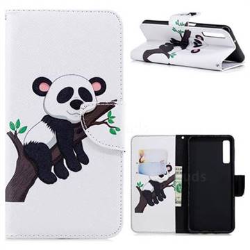 Tree Panda Leather Wallet Case for Samsung Galaxy A7 (2018)