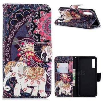 Totem Flower Elephant Leather Wallet Case for Samsung Galaxy A7 (2018)