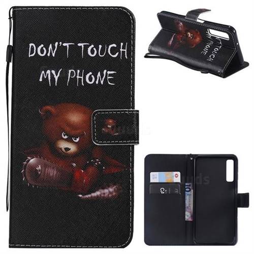 Angry Bear PU Leather Wallet Case for Samsung Galaxy A7 (2018)