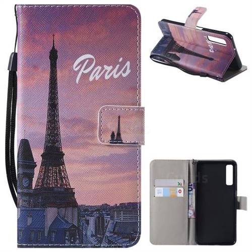 Paris Eiffel Tower PU Leather Wallet Case for Samsung Galaxy A7 (2018)