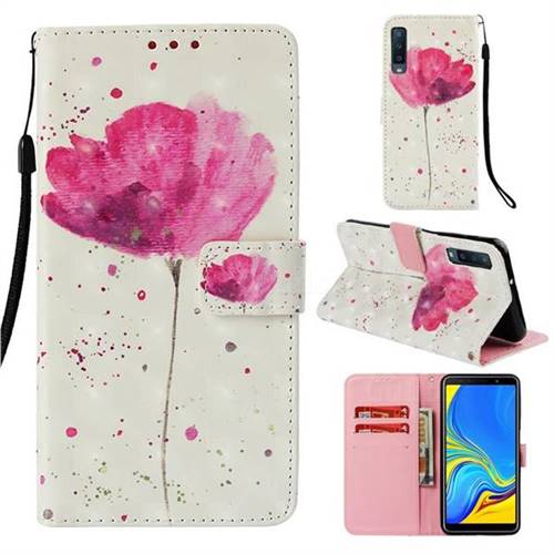 Watercolor 3D Painted Leather Wallet Case for Samsung Galaxy A7 (2018)