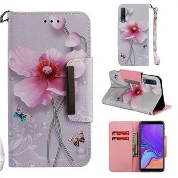 Pearl Flower Big Metal Buckle PU Leather Wallet Phone Case for Samsung Galaxy A7 (2018)