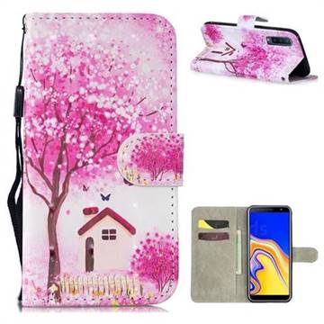 Tree House 3D Painted Leather Wallet Phone Case for Samsung Galaxy A7 (2018)