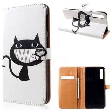 Proud Cat Leather Wallet Case for Samsung Galaxy A7 (2018)