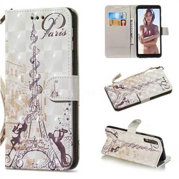Tower Couple 3D Painted Leather Wallet Phone Case for Samsung Galaxy A7 (2018)