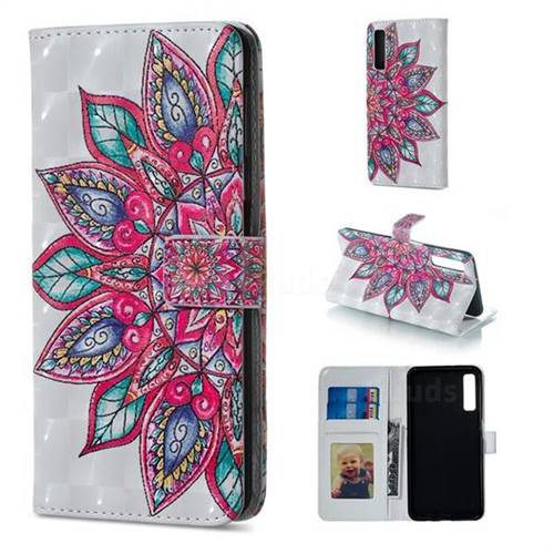 Mandara Flower 3D Painted Leather Phone Wallet Case for Samsung Galaxy A7 (2018)