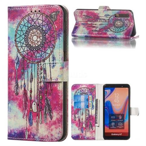 Butterfly Chimes PU Leather Wallet Case for Samsung Galaxy A7 (2018) A750