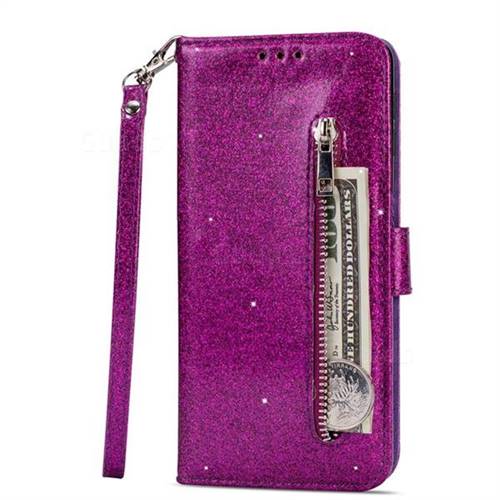 Glitter Shine Leather Zipper Wallet Phone Case for Samsung Galaxy A7 ...