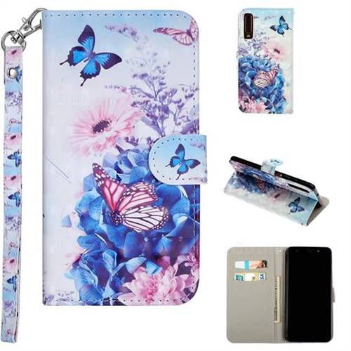 Pansy Butterfly 3D Painted Leather Phone Wallet Case Cover for Samsung ...