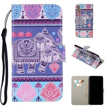 Totem Elephant PU Leather Wallet Phone Case Cover for Samsung Galaxy A7 (2018) A750