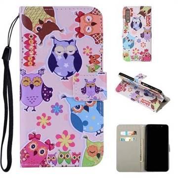 Colorful Owls PU Leather Wallet Phone Case Cover for Samsung Galaxy A7 ...