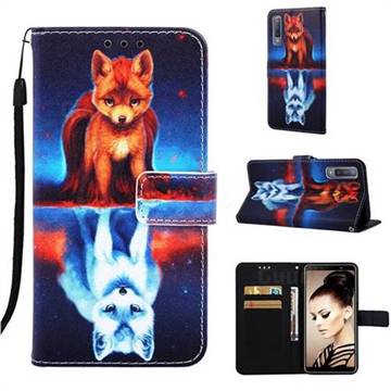 Water Fox Matte Leather Wallet Phone Case for Samsung Galaxy A7 (2018) A750