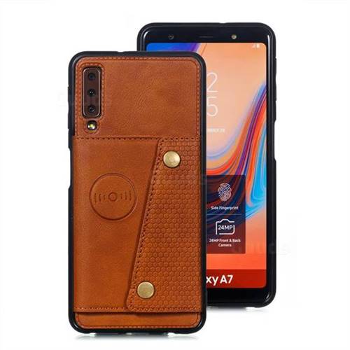 Retro Multifunction Card Slots Stand Leather Coated Phone Back