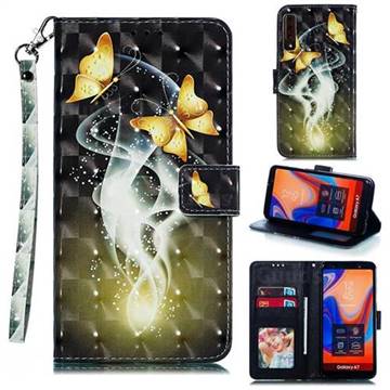 Dream Butterfly 3D Painted Leather Phone Wallet Case for Samsung Galaxy A7 (2018) A750