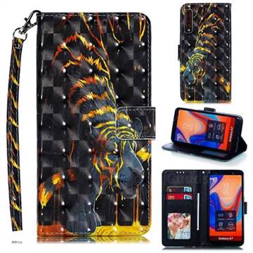 Tiger Totem 3D Painted Leather Phone Wallet Case for Samsung Galaxy A7 (2018) A750