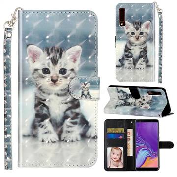 Kitten Cat 3D Leather Phone Holster Wallet Case for Samsung Galaxy A7 (2018) A750