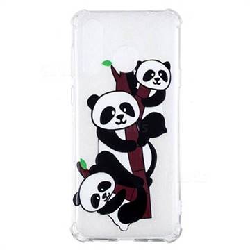 Three Pandas Anti-fall Clear Varnish Soft TPU Back Cover for Samsung Galaxy A8s
