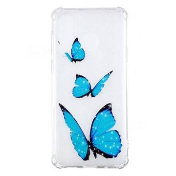 Blue butterfly Anti-fall Clear Varnish Soft TPU Back Cover for Samsung Galaxy A8s