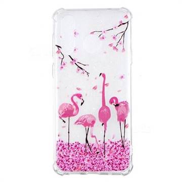 Cherry Flamingo Anti-fall Clear Varnish Soft TPU Back Cover for Samsung Galaxy A8s