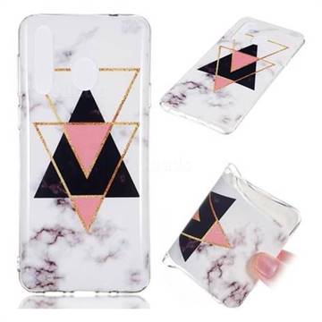 Inverted Triangle Black Soft TPU Marble Pattern Phone Case for Samsung Galaxy A8s