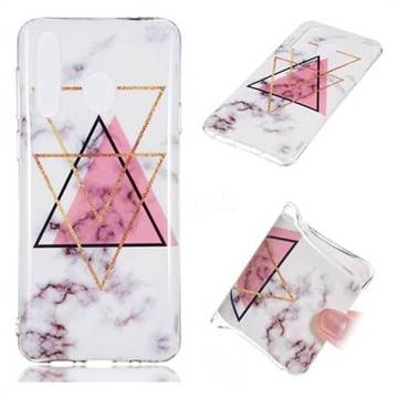 Inverted Triangle Powder Soft TPU Marble Pattern Phone Case for Samsung Galaxy A8s