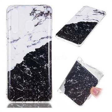 Black and White Soft TPU Marble Pattern Phone Case for Samsung Galaxy A8s