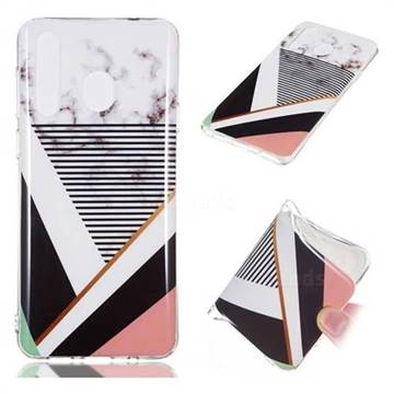 Pinstripe Soft TPU Marble Pattern Phone Case for Samsung Galaxy A8s