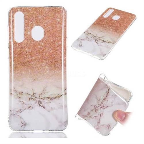 Glittering Rose Gold Soft TPU Marble Pattern Case for Samsung Galaxy A8s